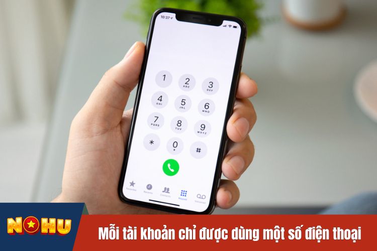 Mỗi tài khoản chỉ được dùng một số điện thoại